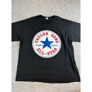 Taylor Gang All Star Shirt Mens Black Wiz Khalifa Logo Graphic Tee Streetwear XL